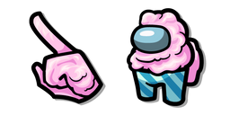 Курсор Among Us Pink Cotton Candy Character