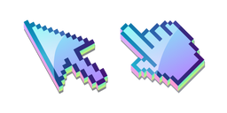 3D Pétalos de Lila Pixel Cursor