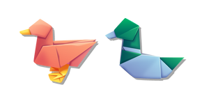 Origami Canard Corail et Canard Sauvage Curseur