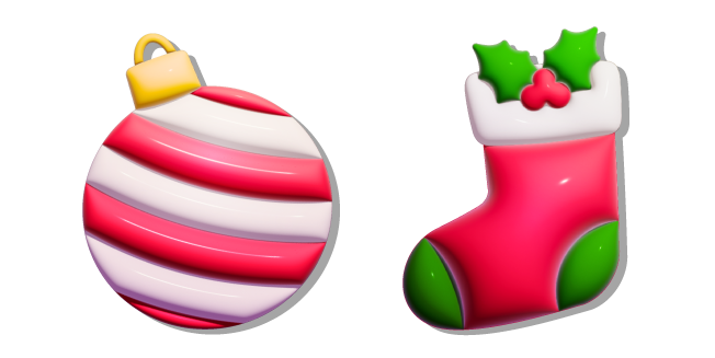 Simple 3D Christmas Ball and Christmas Stocking курсор