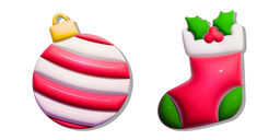 Simple 3D Boule de Noël et Chaussette de Noël Curseur