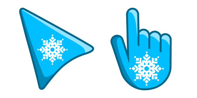 White Snowflake on Blue Background курсор