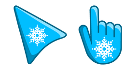 Copo de Nieve Blanco sobre Fondo Azul cursor