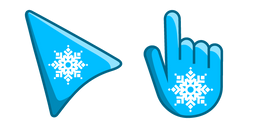 White Snowflake on Blue Background Cursor