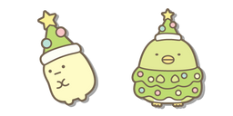 San-X Penguin and Tapioca in Christmas Tree Costumes Cursor