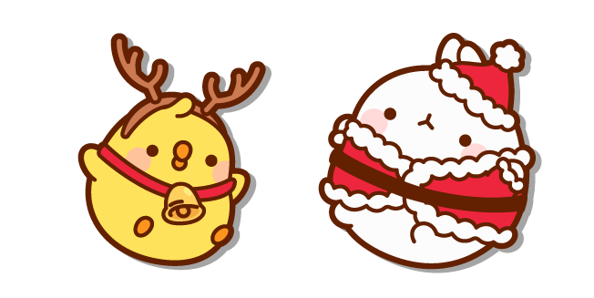 Molang Santa Claus and Piu Piu Deer Cursor