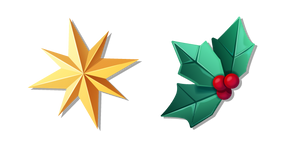 Origami Étoile de Noël et Houx Curseur