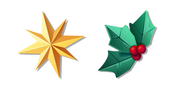 Origami Étoile de Noël et Houx Curseur