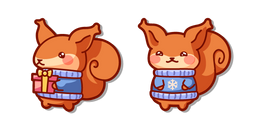 Kawaii Écureuil en Pull de Noël Curseur