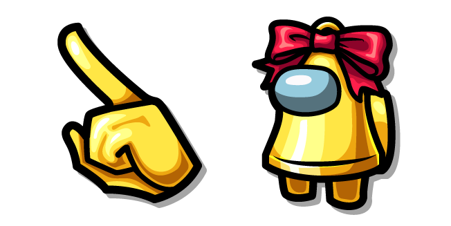 Among Us Yellow Christmas Bell Character Cursor