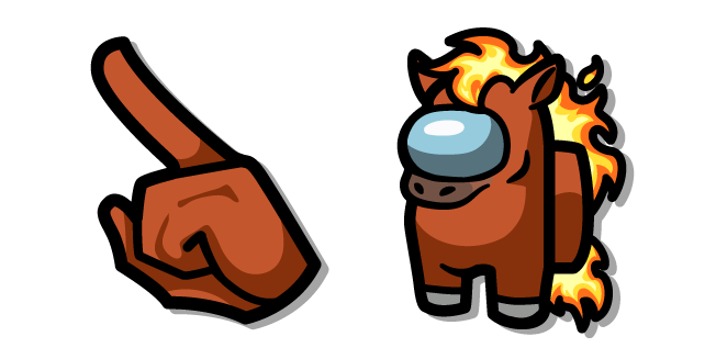 Among Us New Year Fire Horse Brown Character курсор