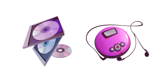 Portable CD Player and Compact Discs Cursor