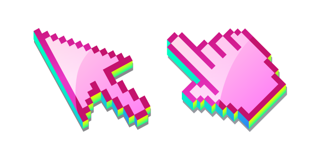 3D Raspberry Pink Pixel Cursor