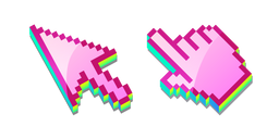 3D Raspberry Pink Pixel Cursor