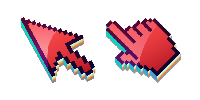 3D Carmesí Pixel Cursor