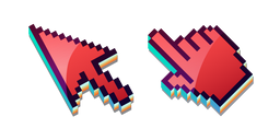 3D Carmine Red Pixel Cursor