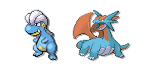 Pokemon Bagon y Salamence Pixel cursor