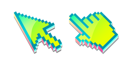 3D Green Apple Pixel Cursor