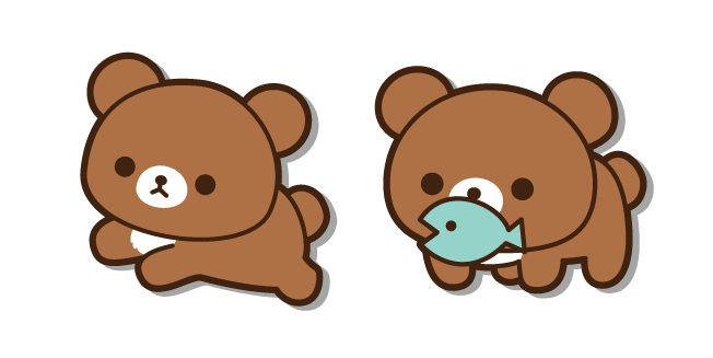 San-X Rilakkuma Chairoikoguma with Fish курсор