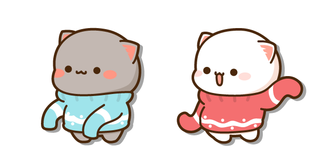 Mochi Mochi Peach Cats Peach and Goma in Sweaters курсор