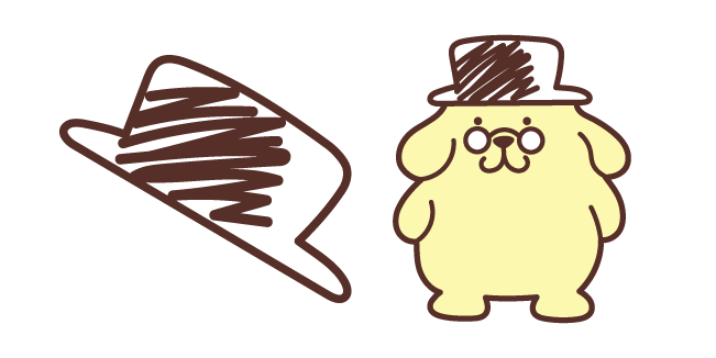 Sanrio Papa Pompompurin and a Top Hat Cursor
