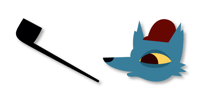 Night in the Woods Cabin Wolf and a Pipe курсор