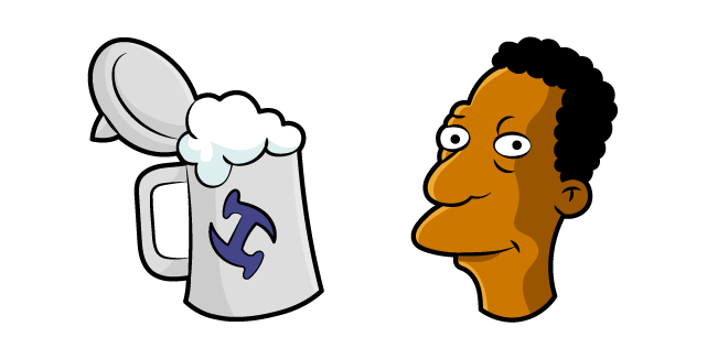 The Simpsons Carl Carlson and a Beer Mug курсор