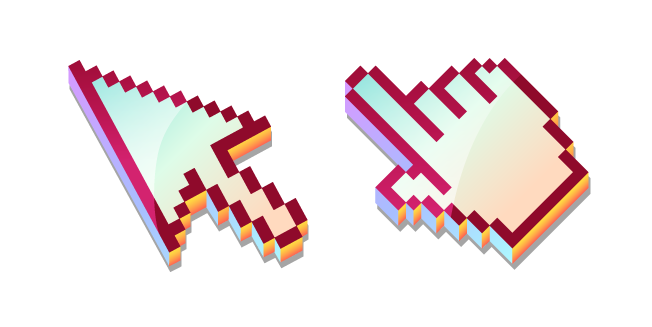 3D Early Sunrise Pixel Cursor