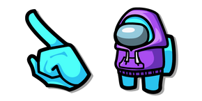 Курсор Among Us Cyan Character in a Purple Hoodie