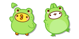 Курсор Molang and Piu Piu in Frog Costumes