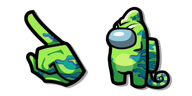 Among Us Personaje Camaleón Verde Cursor