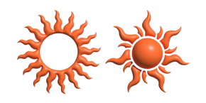 Simple 3D Sol Tribal Naranja cursor