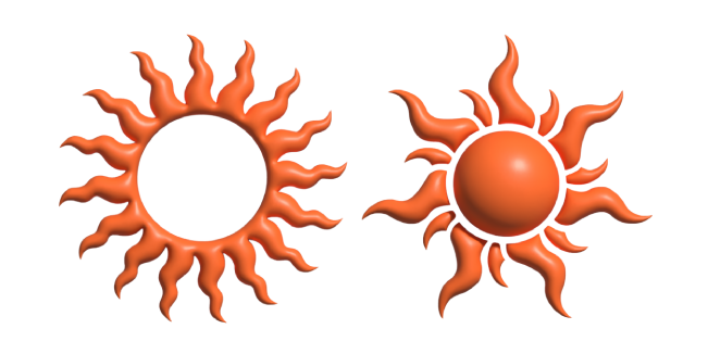 Simple 3D Soleil Tribal Orange Cursor