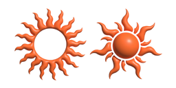 Simple 3D Soleil Tribal Orange Curseur