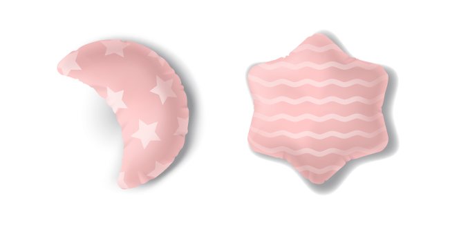 Pink Crescent Moon and Star Pillows курсор