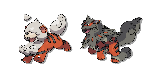 Pokemon Hisuian Growlithe and Hisuian Arcanine Cursor