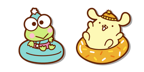 Sanrio Keroppi and Pompompurin on Snow Tubes Cursor