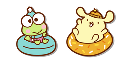 Sanrio Keroppi y Pompompurin en Tubos de Nieve Cursor