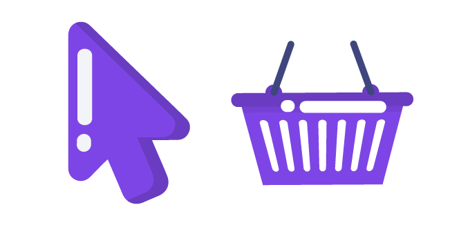Minimal Purple Shopping Basket Cursor