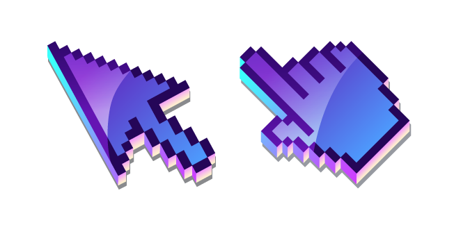 3D Espacio Púrpura Pixel Cursor