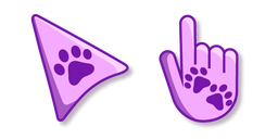 Pattes d'Animaux Violettes sur Rose Violet Curseur