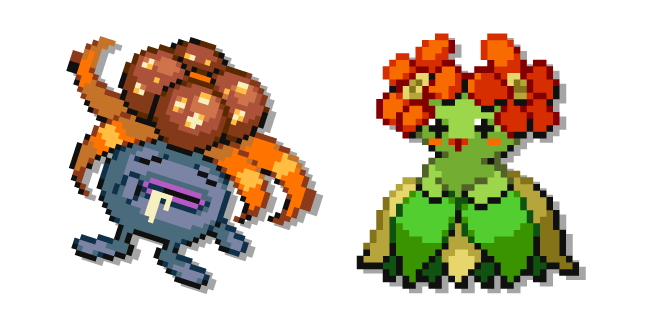 Pokemon Gloom and Bellossom Pixel Cursor