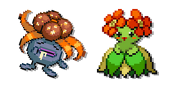 Pokemon Ortide et Joliflor Pixel Curseur