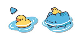 Bugcat Capoo y Patito Nadando Cursor