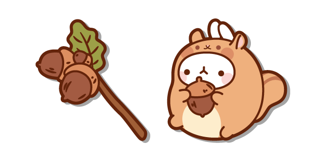 Molang Ardilla con Bellotas Cursor