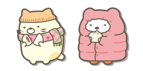 San-X Neko y Shirokuma Comiendo Bao en Ropa de Invierno cursor