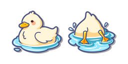 Cute Duck Paddling and Diving Cursor