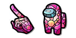 Among Us Pink Stained Glass Character Cursor