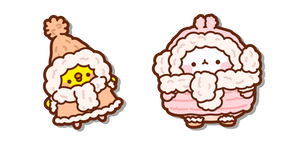 Molang et Piu Piu en Tenue d'Hiver Curseur