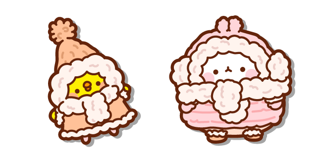 Molang et Piu Piu en Tenue d'Hiver Cursor
